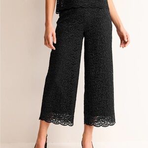 Boden cropped wide leg lace pants 10